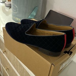 Del Toro Blue Suede Loafers Size 13 Made in Italy